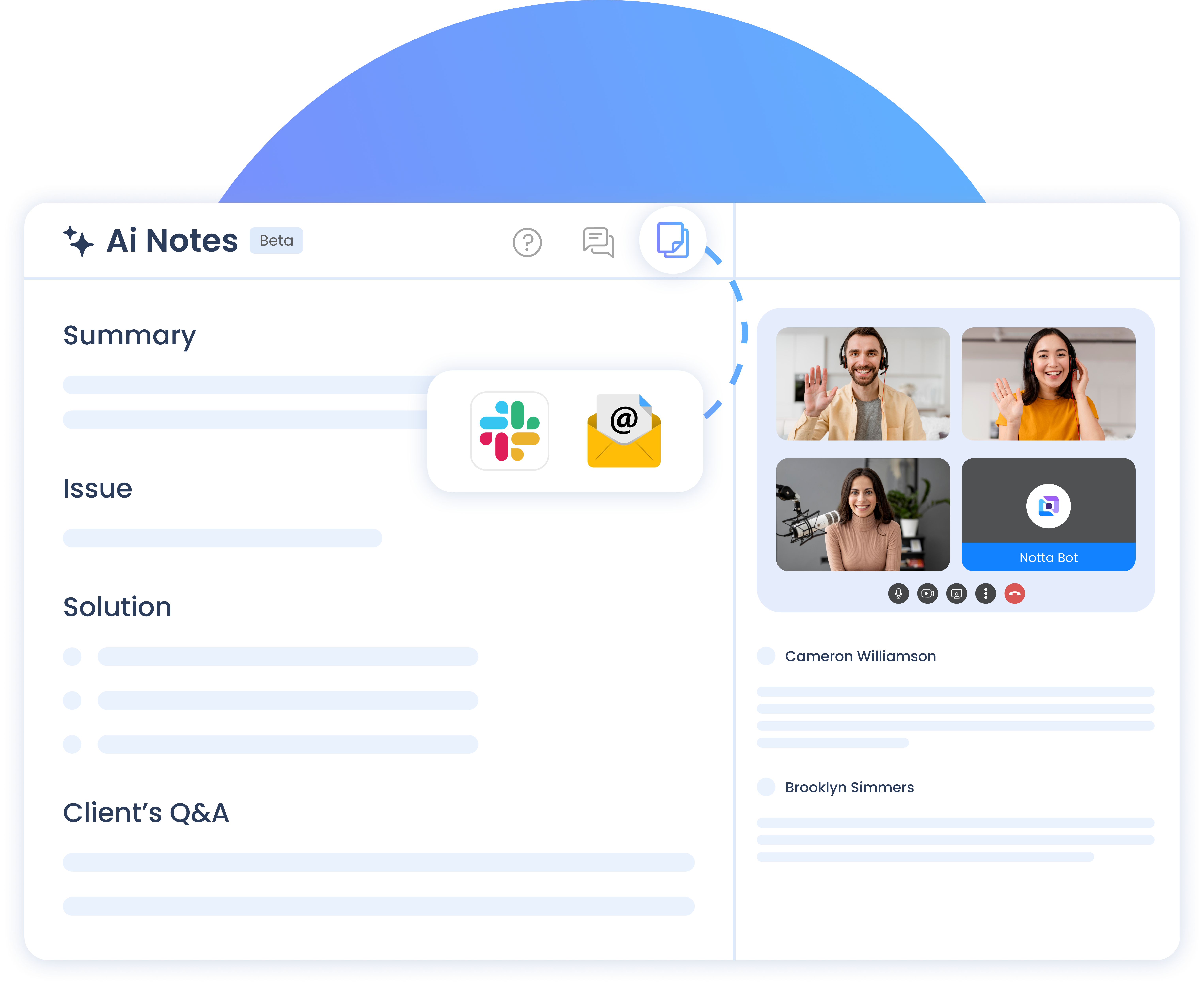Meeting summary dashboard
